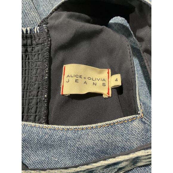 Alice + Olivia Denim Liana Vintage Blue Diana Midi Dress Size 4 - Picture 4 of 6